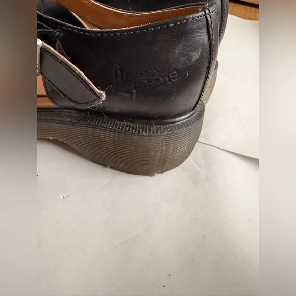 Dr. Martens Mary Jane Shoes Made in England Black Leather Chunky Sole Size 5 - Picture 5 of 8